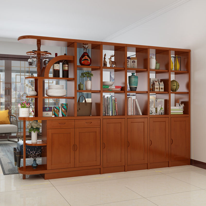 Contemporary 2-drawer Solid Wood 74.8" Tall Accent Cabinet with Doors