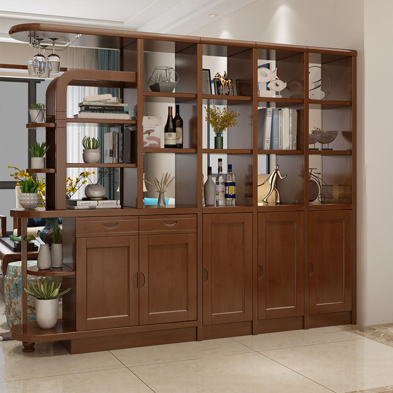 Contemporary 2-drawer Solid Wood 74.8" Tall Accent Cabinet with Doors