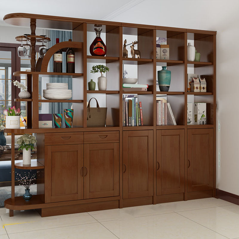 Contemporary 2-drawer Solid Wood 74.8" Tall Accent Cabinet with Doors