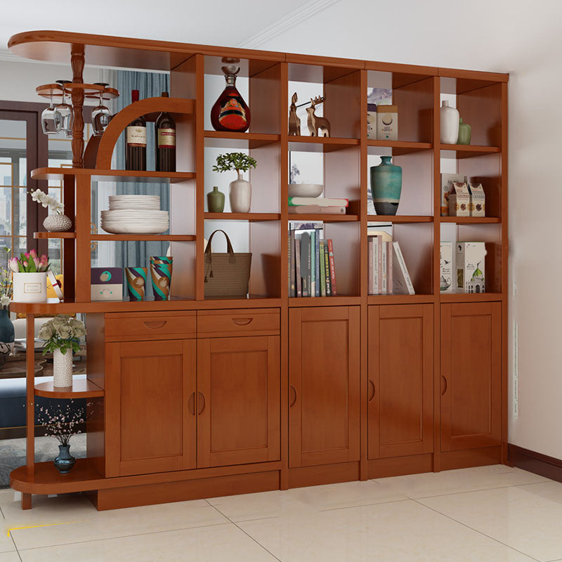 Contemporary 2-drawer Solid Wood 74.8" Tall Accent Cabinet with Doors