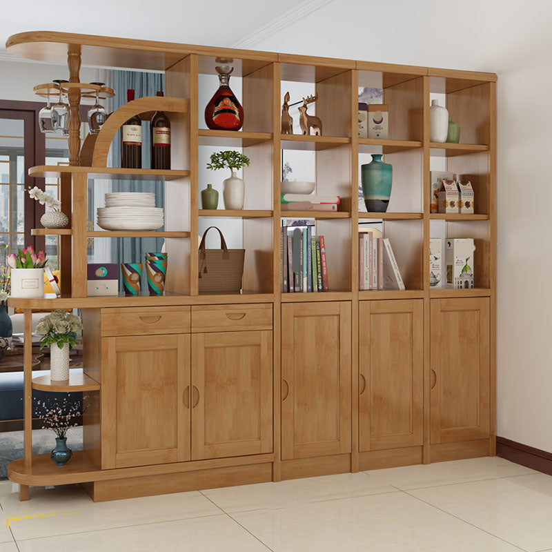 Contemporary 2-drawer Solid Wood 74.8" Tall Accent Cabinet with Doors