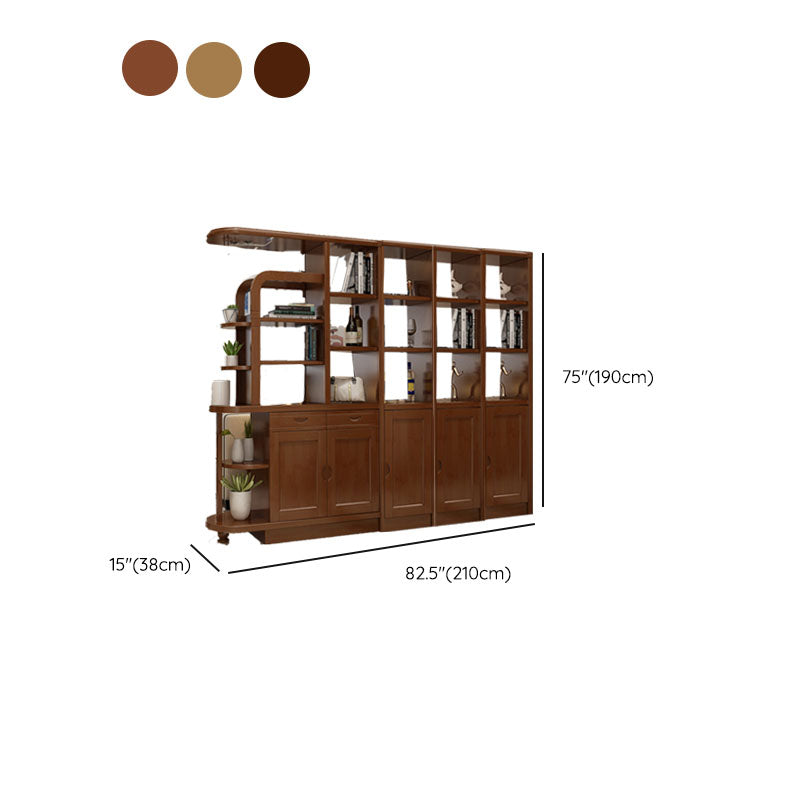 Contemporary 2-drawer Solid Wood 74.8" Tall Accent Cabinet with Doors