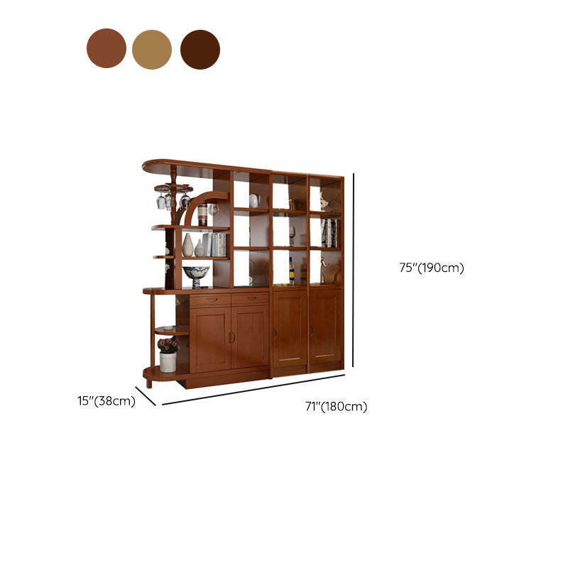 Contemporary 2-drawer Solid Wood 74.8" Tall Accent Cabinet with Doors