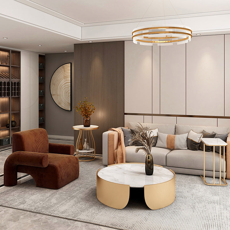 Modern Wool Blend Accent Armchair with Tight Back for Living Room