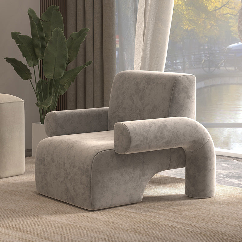 Modern Wool Blend Accent Armchair with Tight Back for Living Room