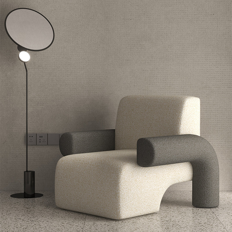 Modern Wool Blend Accent Armchair with Tight Back for Living Room