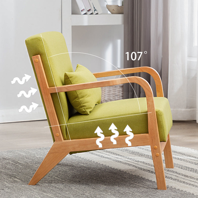 Scandinavian Basic Four Leg Armchair Solid Wood Living Room Armchair