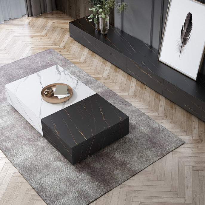 27" Wide Block Slate Rectangular Coffee Cocktail Table with Storage