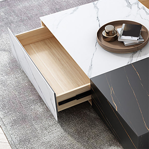 27" Wide Block Slate Rectangular Coffee Cocktail Table with Storage