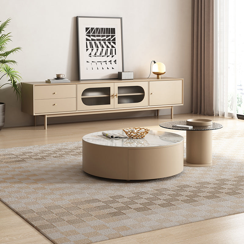 Contemporary Slate and Wood Bedroom Coffee Or End Table with Drawer