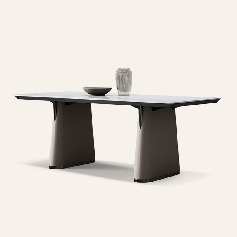 1/5/7 Pieces Modern Rectangle White Stone Dining Set for Home