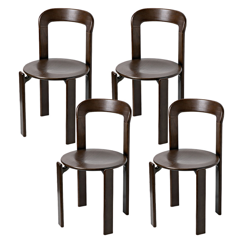 Contemporary Style Open Back Wood Dining Side Chair for Living Room