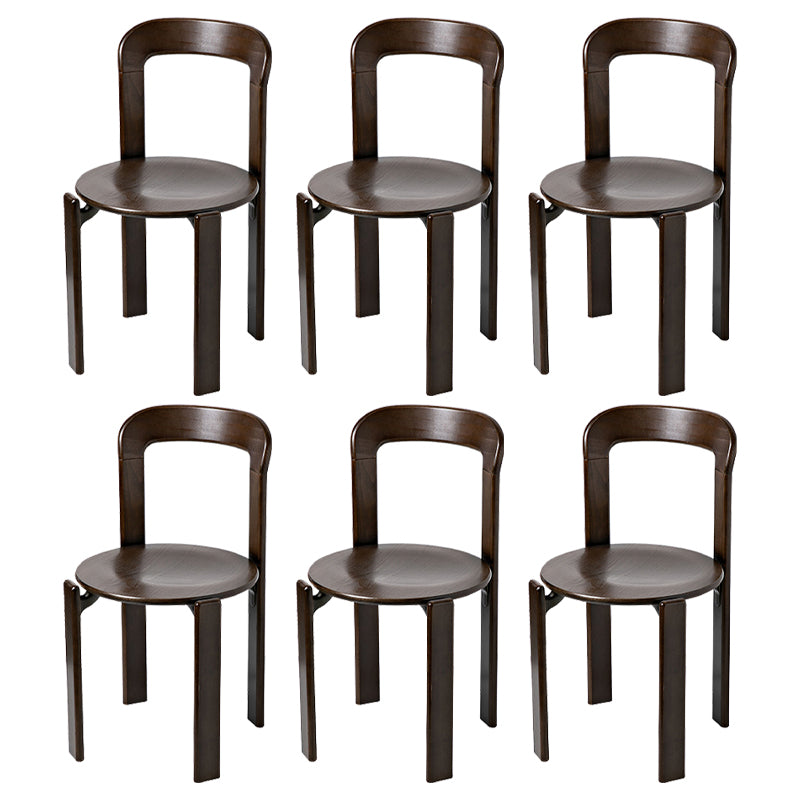 Contemporary Style Open Back Wood Dining Side Chair for Living Room