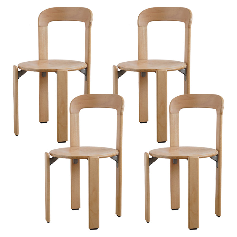 Contemporary Style Open Back Wood Dining Side Chair for Living Room