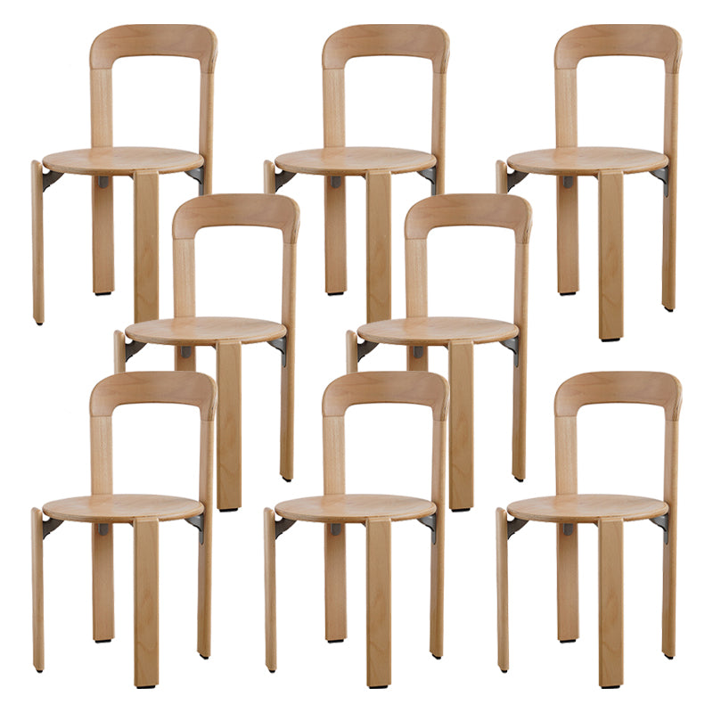 Contemporary Style Open Back Wood Dining Side Chair for Living Room