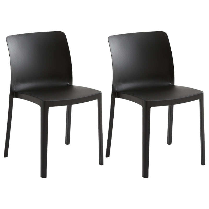 Modern Dining Room Armless Plastic Stacking Parsons Dining Chair