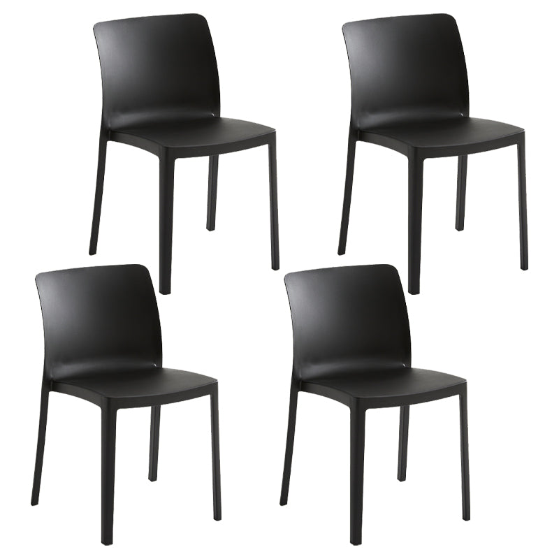 Modern Dining Room Armless Plastic Stacking Parsons Dining Chair