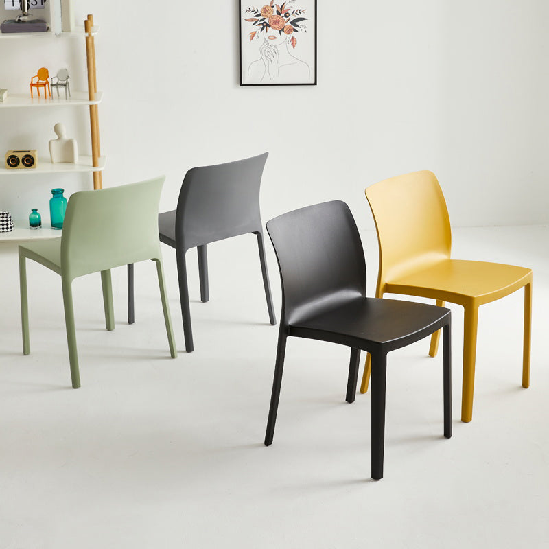 Modern Dining Room Armless Plastic Stacking Parsons Dining Chair