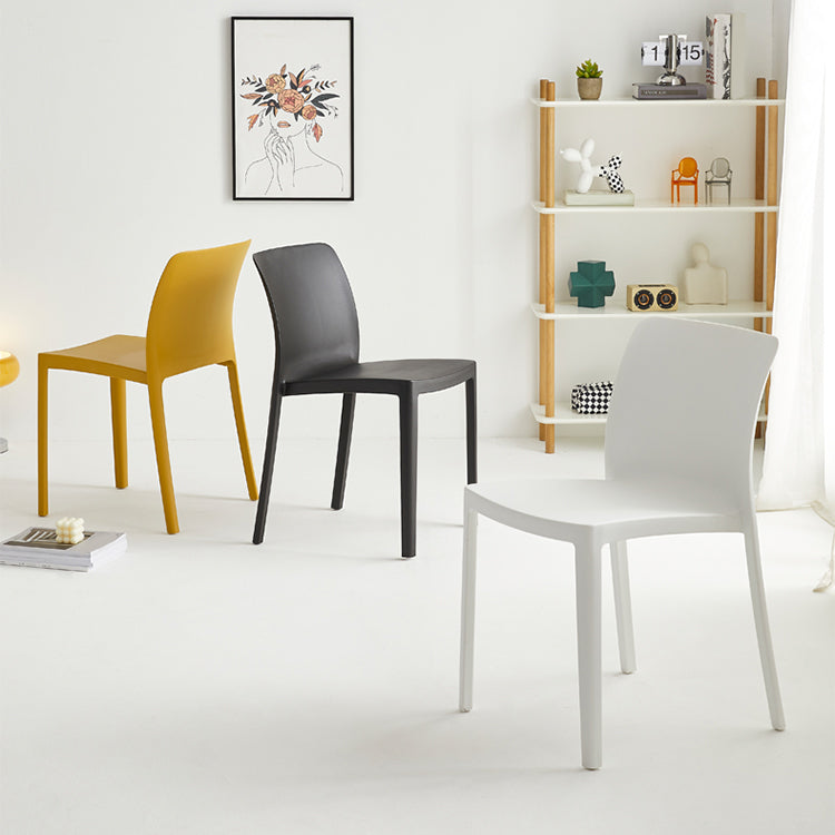 Modern Dining Room Armless Plastic Stacking Parsons Dining Chair