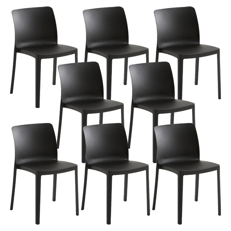 Modern Dining Room Armless Plastic Stacking Parsons Dining Chair