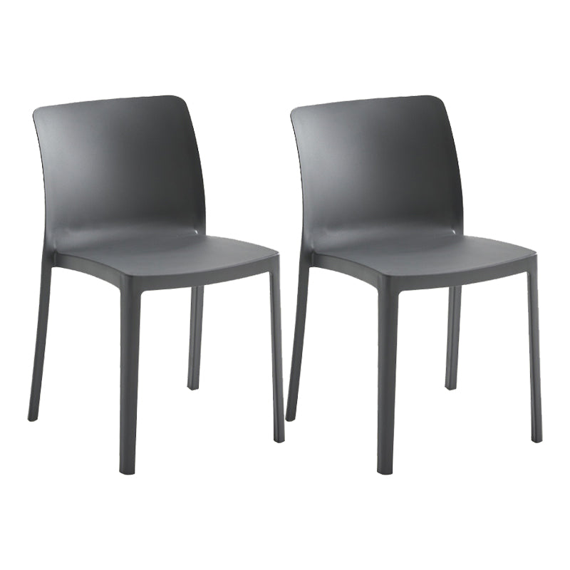 Modern Dining Room Armless Plastic Stacking Parsons Dining Chair