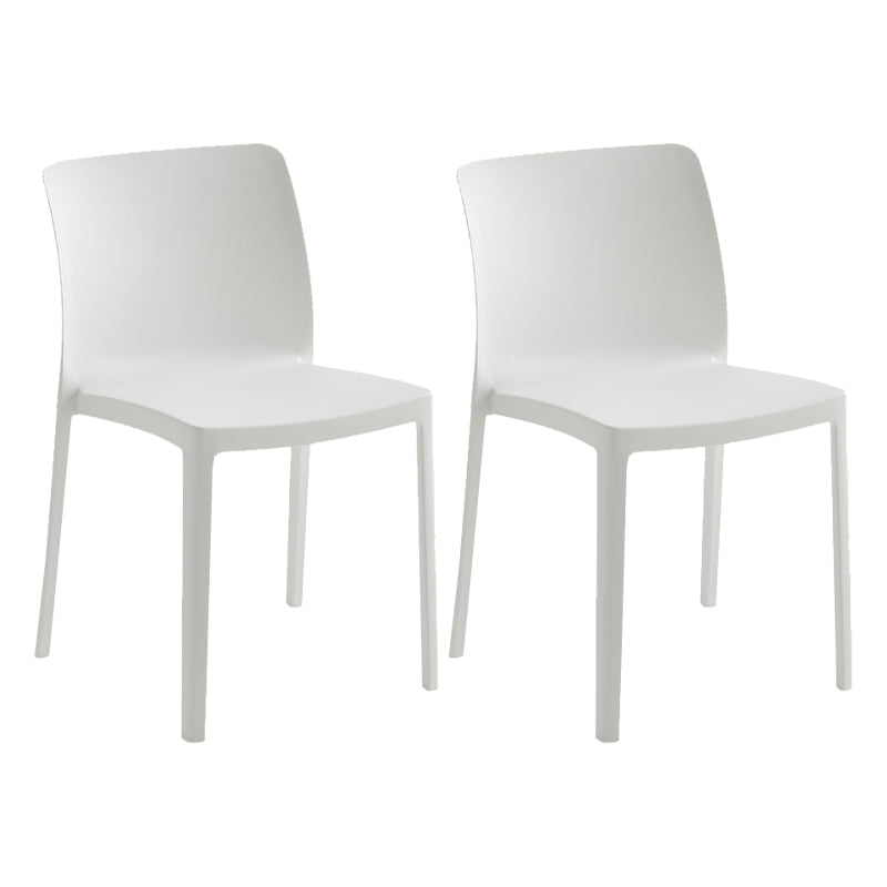 Modern Dining Room Armless Plastic Stacking Parsons Dining Chair