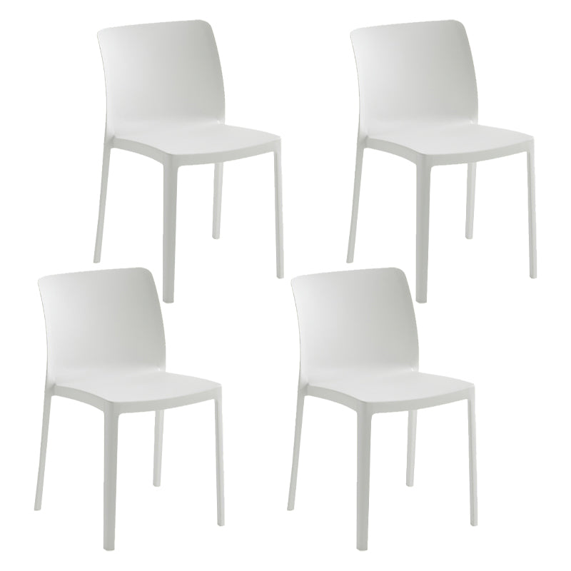 Modern Dining Room Armless Plastic Stacking Parsons Dining Chair