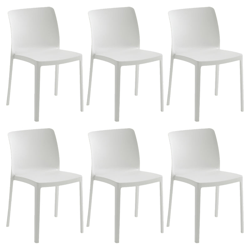 Modern Dining Room Armless Plastic Stacking Parsons Dining Chair