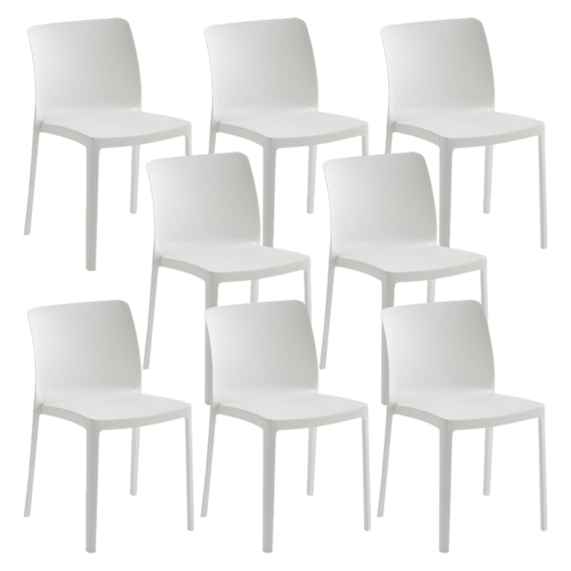 Modern Dining Room Armless Plastic Stacking Parsons Dining Chair