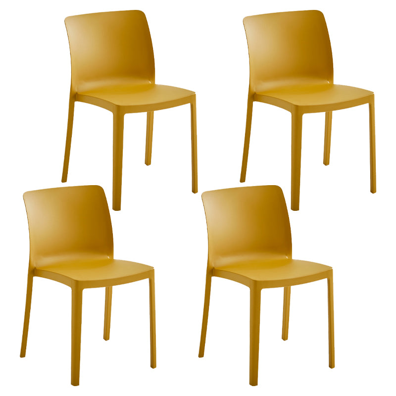 Modern Dining Room Armless Plastic Stacking Parsons Dining Chair