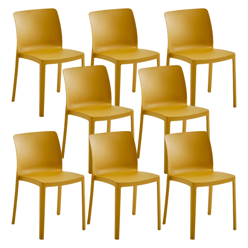 Modern Dining Room Armless Plastic Stacking Parsons Dining Chair