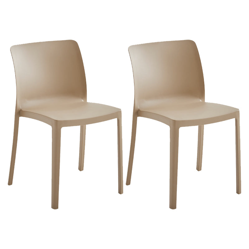 Modern Dining Room Armless Plastic Stacking Parsons Dining Chair