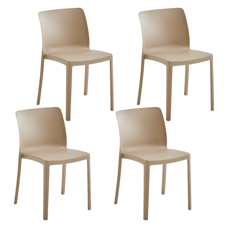 Modern Dining Room Armless Plastic Stacking Parsons Dining Chair