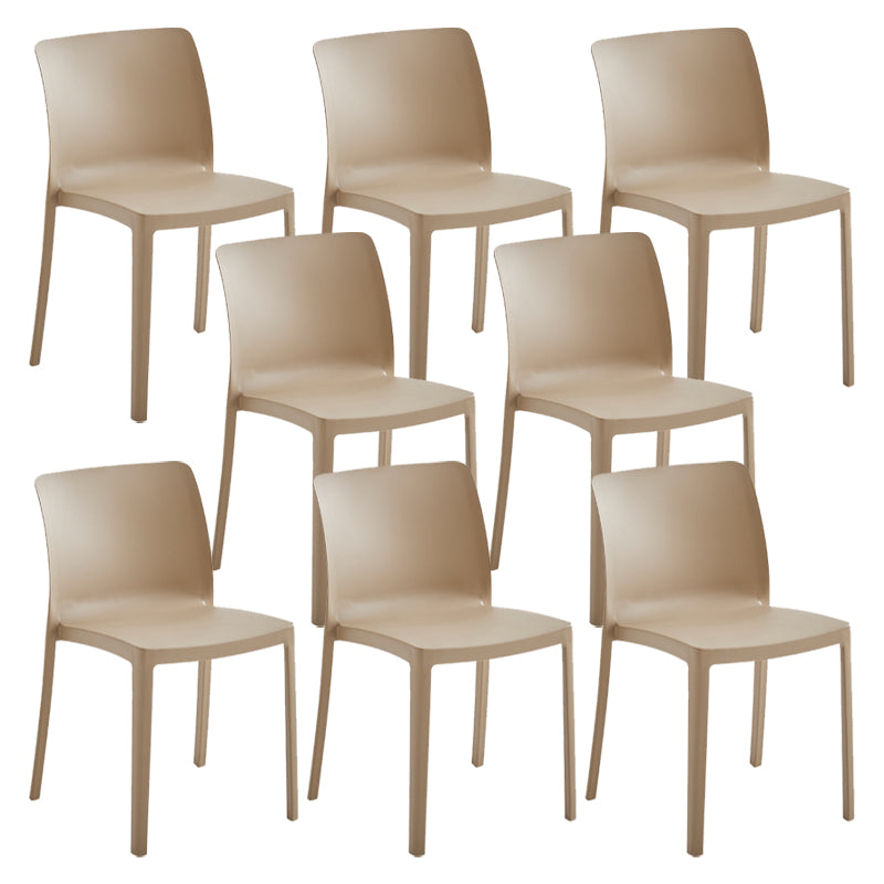 Modern Dining Room Armless Plastic Stacking Parsons Dining Chair