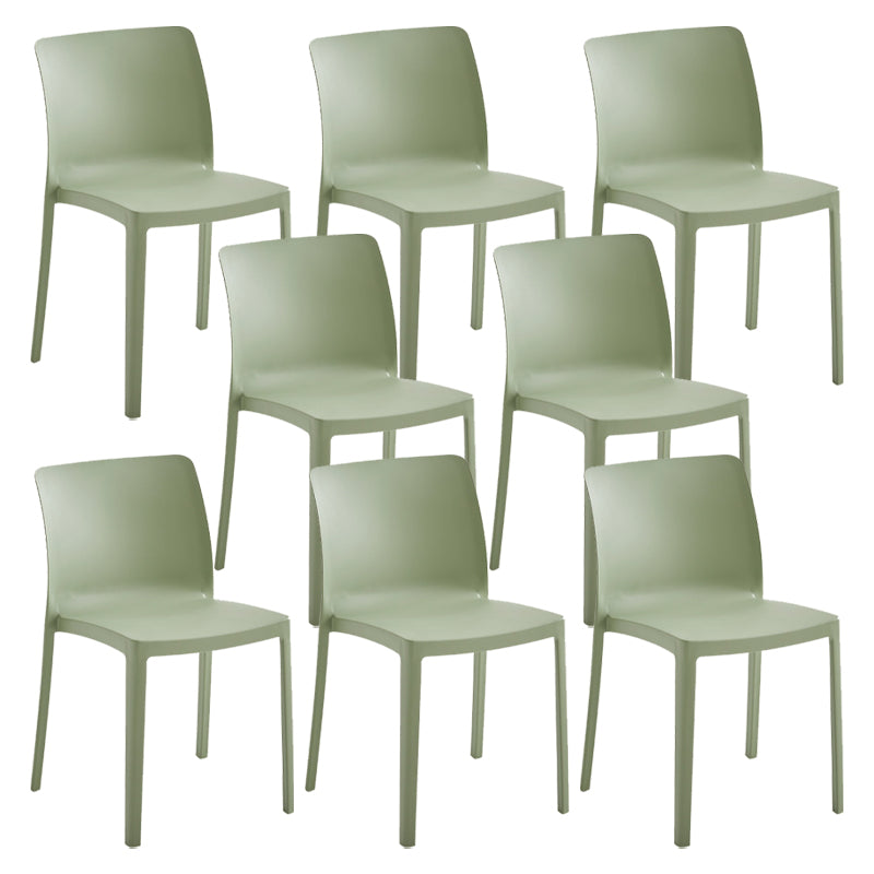 Modern Dining Room Armless Plastic Stacking Parsons Dining Chair