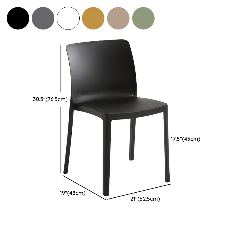 Modern Dining Room Armless Plastic Stacking Parsons Dining Chair