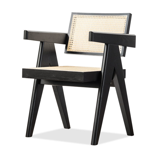 Solid Wood Open Back Contemporary Dining Accent Chair for Home