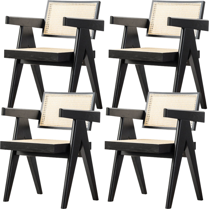 Solid Wood Open Back Contemporary Dining Accent Chair for Home