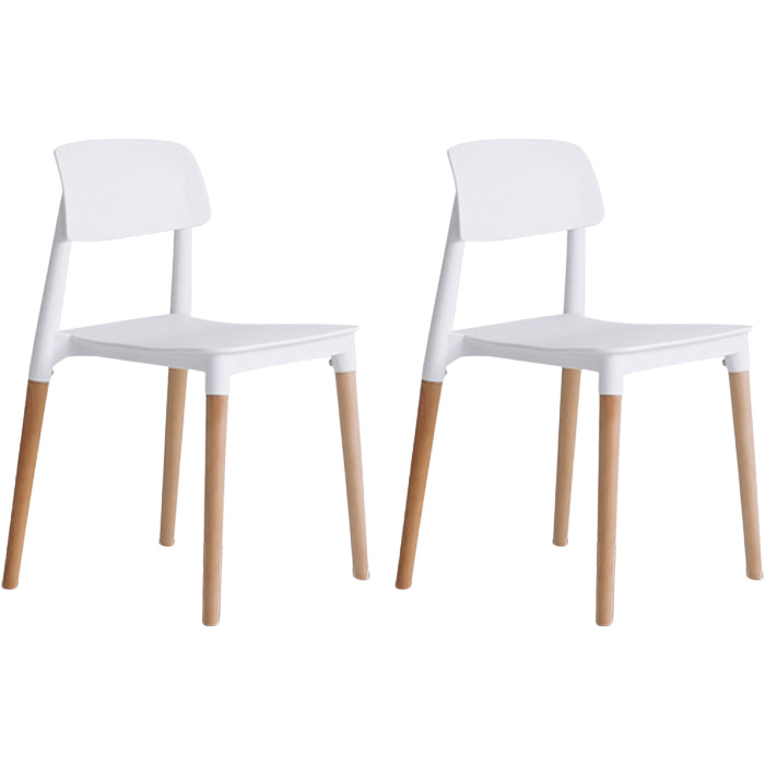 Plastic and Solid Wood Open Back Contemporary Dining Side Chair