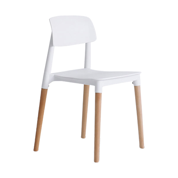 Plastic and Solid Wood Open Back Contemporary Dining Side Chair