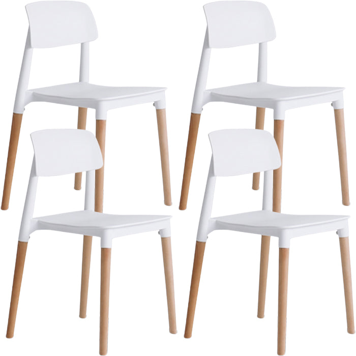 Plastic and Solid Wood Open Back Contemporary Dining Side Chair