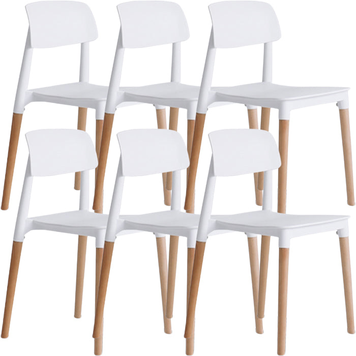 Plastic and Solid Wood Open Back Contemporary Dining Side Chair