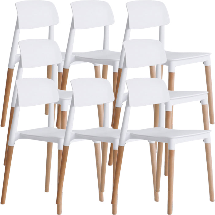 Plastic and Solid Wood Open Back Contemporary Dining Side Chair