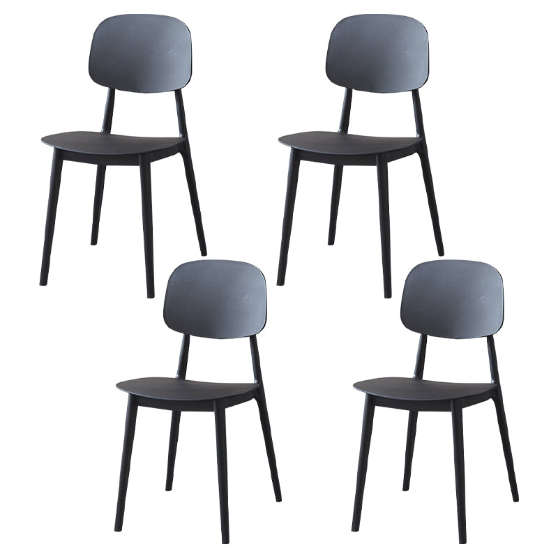 Contemporary Style Open Back Plastic Dining Side Chair for Home