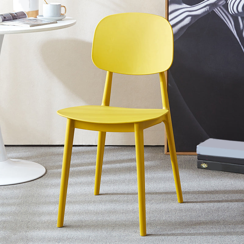 Contemporary Style Open Back Plastic Dining Side Chair for Home