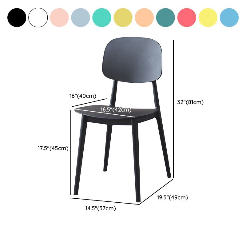 Contemporary Style Open Back Plastic Dining Side Chair for Home