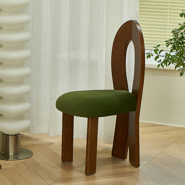 Modern Dining Room Open Back Solid Wood Upholstered Dining Chair