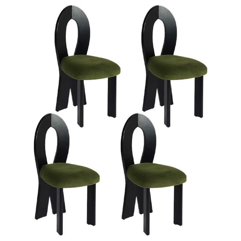 Modern Dining Room Open Back Solid Wood Upholstered Dining Chair