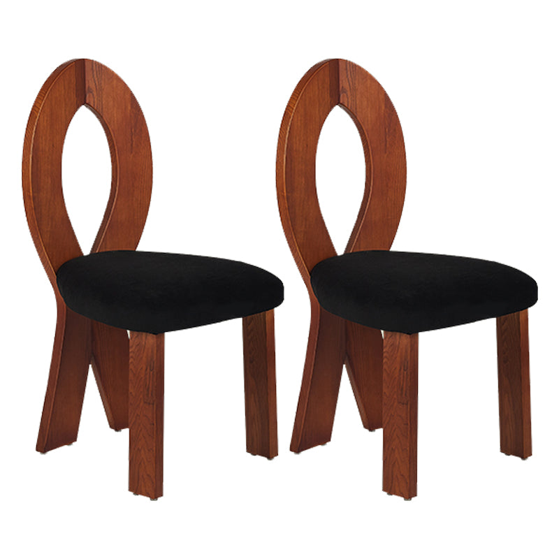 Modern Dining Room Open Back Solid Wood Upholstered Dining Chair