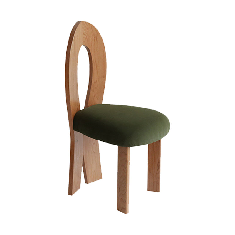 Modern Dining Room Open Back Solid Wood Upholstered Dining Chair